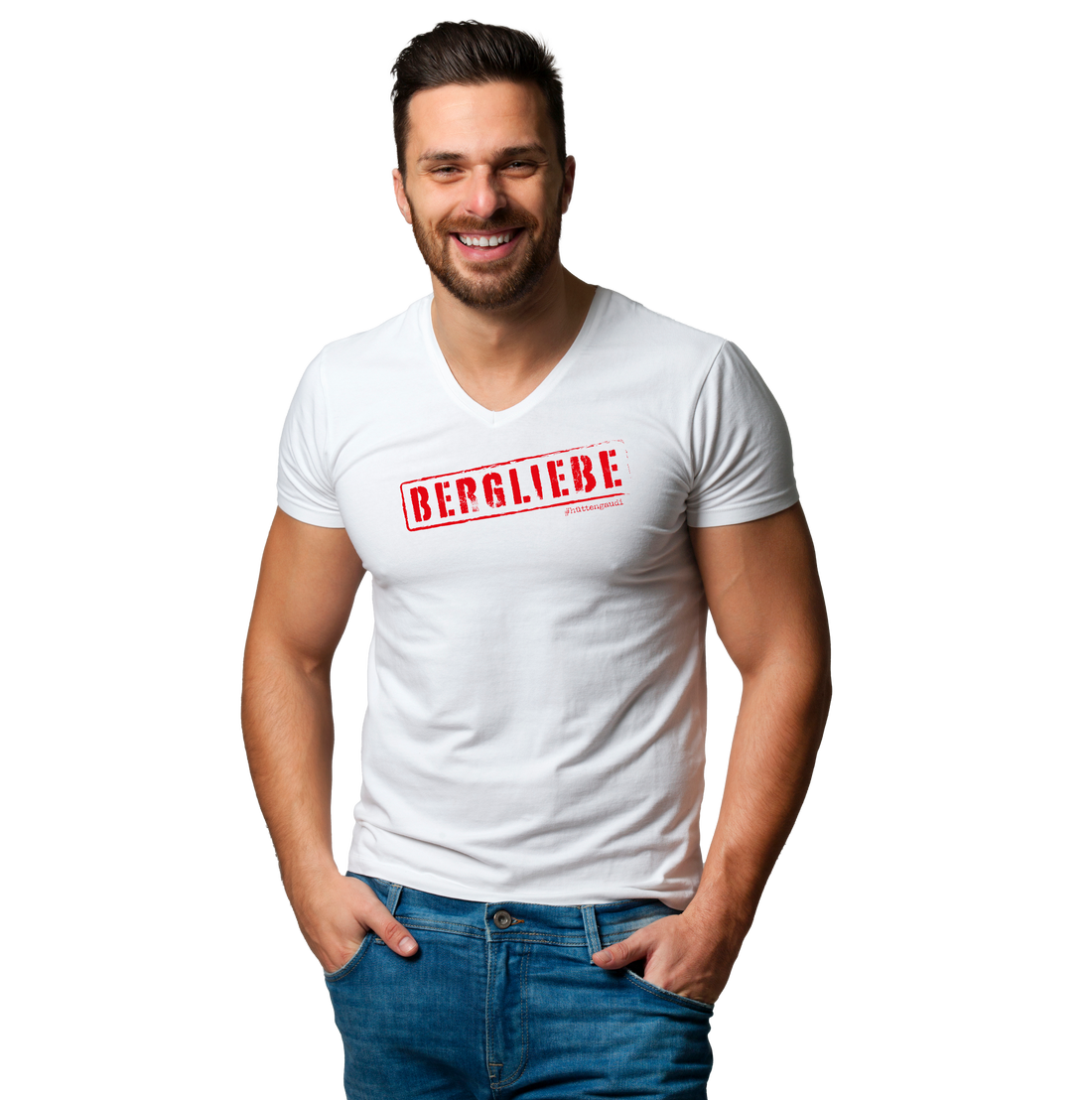 Bergliebe #hüttengaudi  - Herren V-Neck Shirt