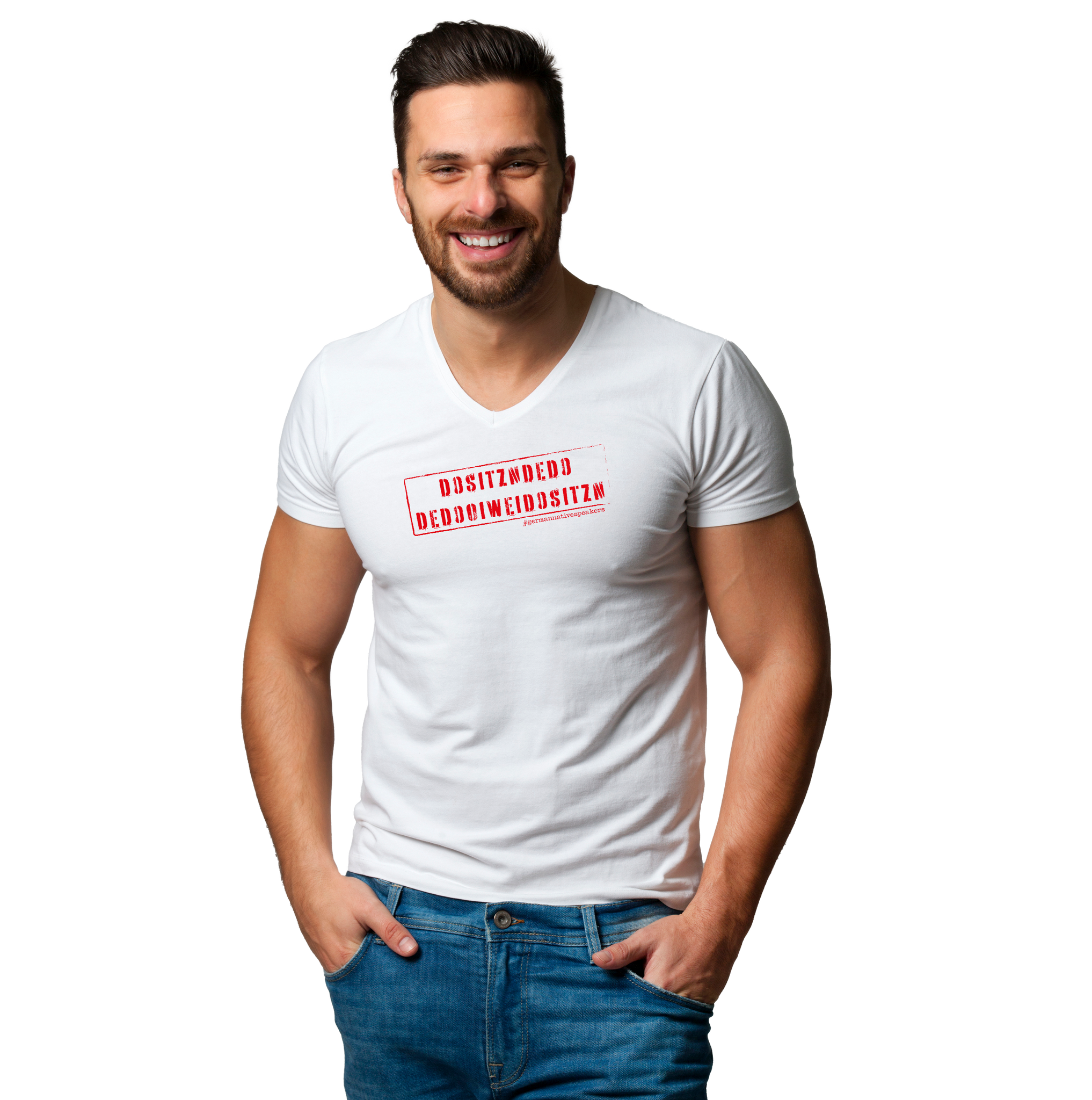 Dositzndedo #germannativesspeakers  - Herren V-Neck Shirt