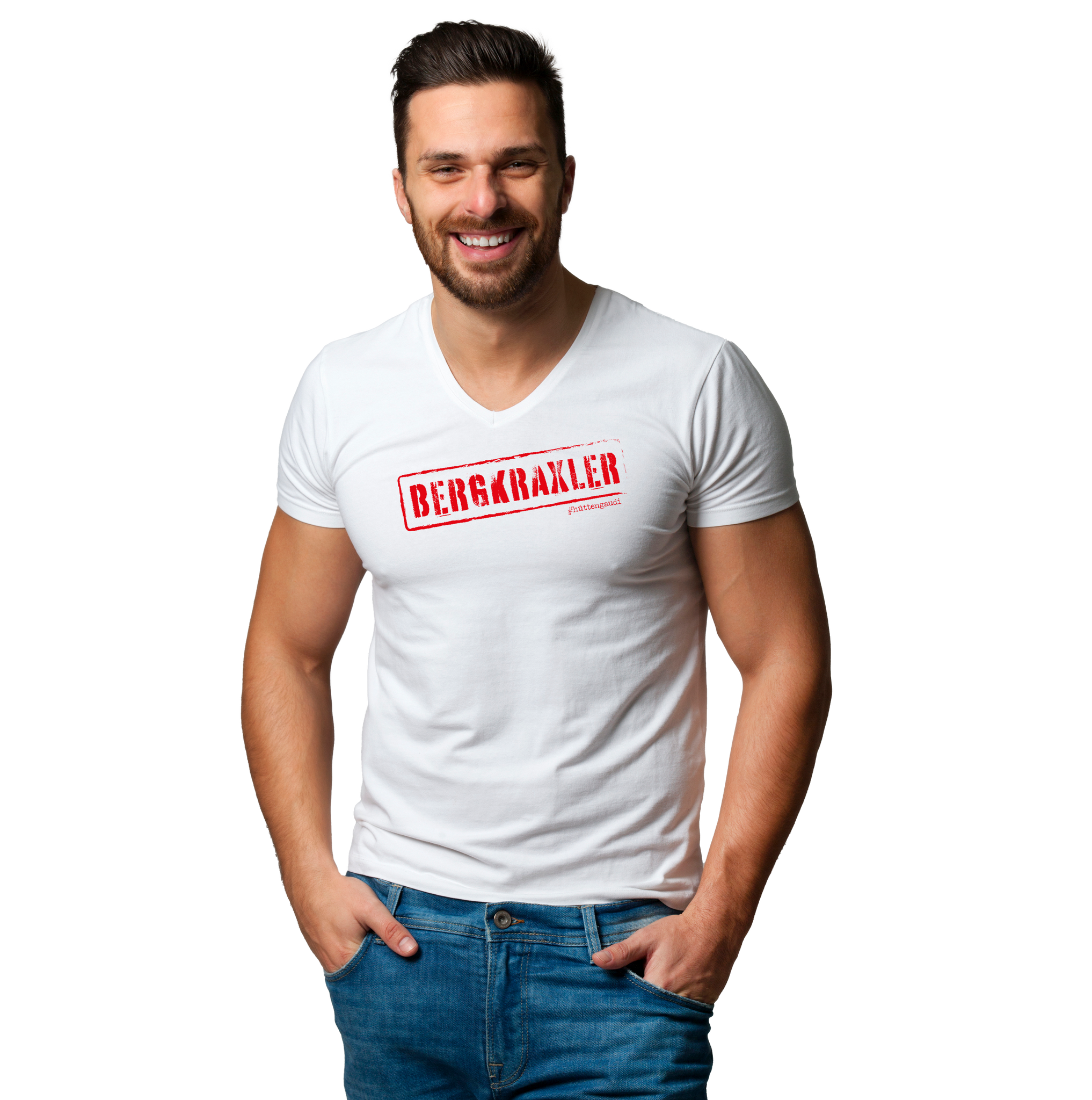 Bergkraxler #hüttengaudi  - Herren V-Neck Shirt